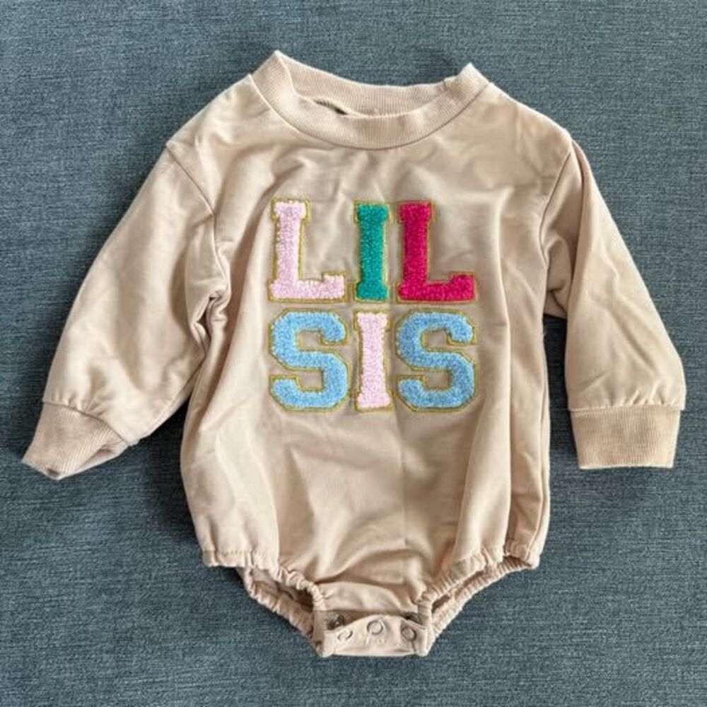 Lil Sis Long Sleeve Baby Romper Size 60 0-3M